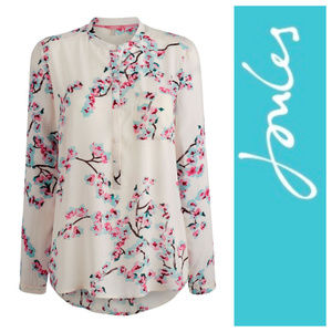 JOULES Rosamund SHIRT TOP 8 Medium FLORAL Blossoms